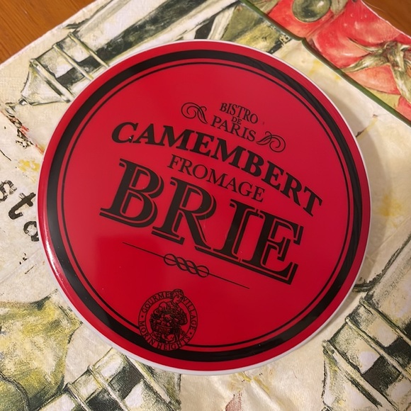 Camembert Brie Fromage/Cheese Porcelain Storage Container, red/black/white - Picture 5 of 12